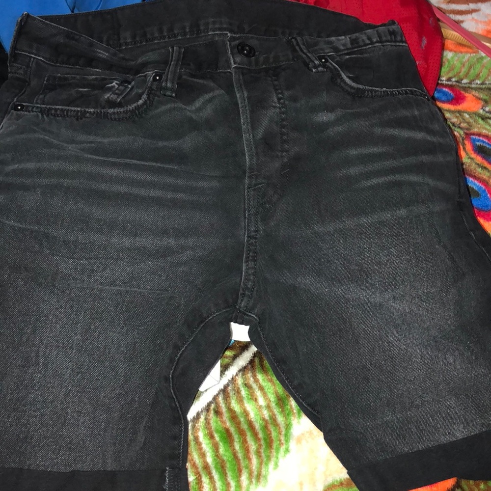 H&M black jean shorts